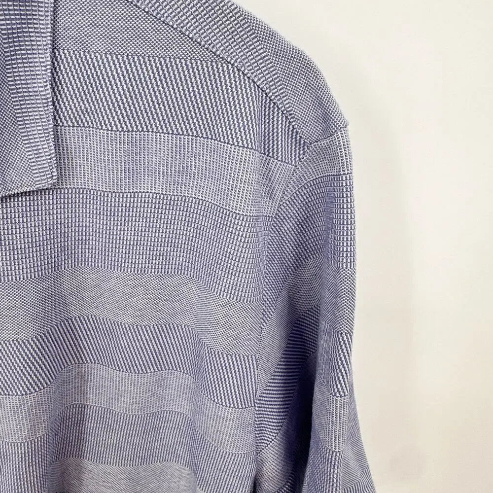Robert Barakett Men's Blue Striped Cotton Polo // XL